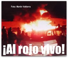 panga incendiada en puerto san carlos