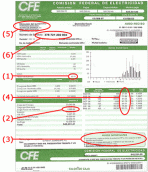 1 recibo de luz cfe