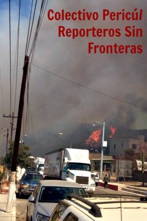 2 - 1 arde y el trafico atorado