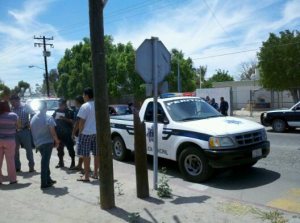Policía momentos después de la captura.