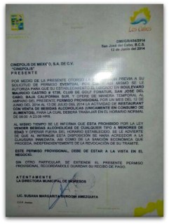 2 - 1 venta de alcohol para cinepolis