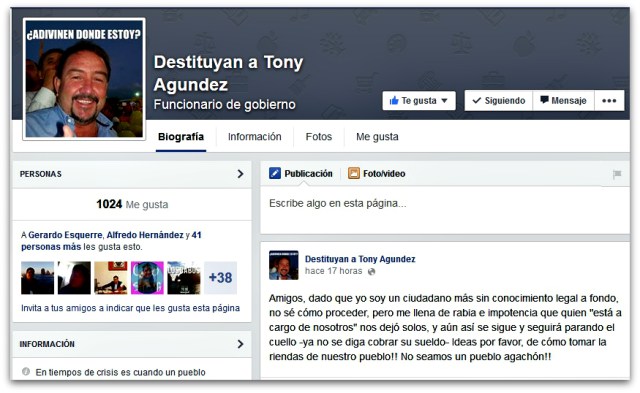 2 - 1 destituyan a tony agundez
