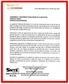 1 aa snte comunicado 16 mayo 2015