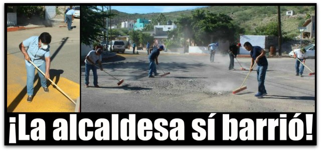 0 a alcaldesa barre las calles en mulege