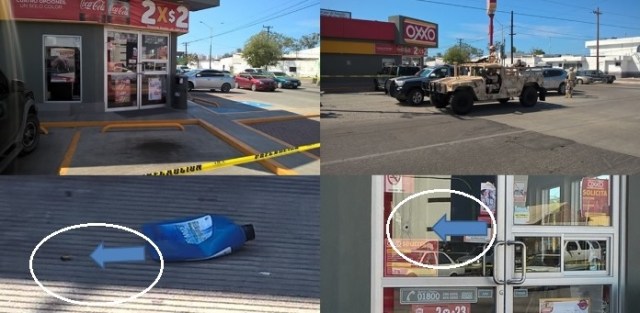 oxxo disparos en la parte de afuera